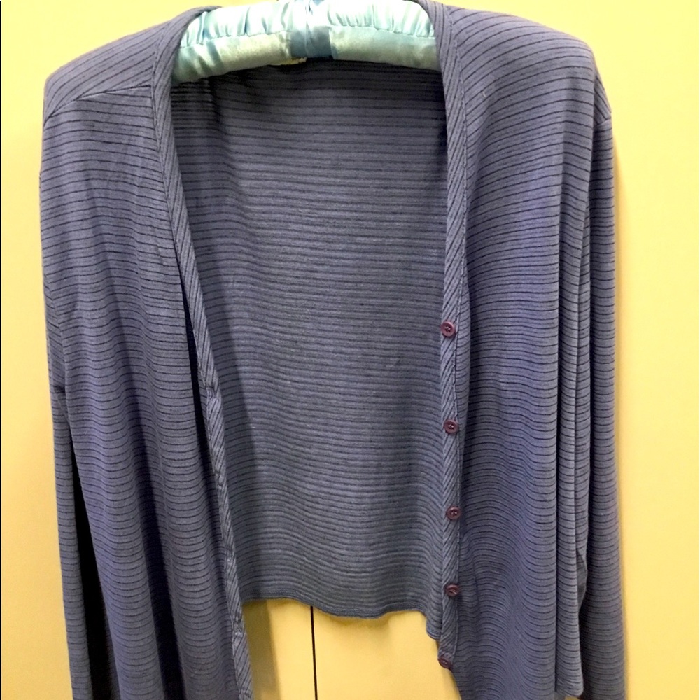 Striped button up tie front top